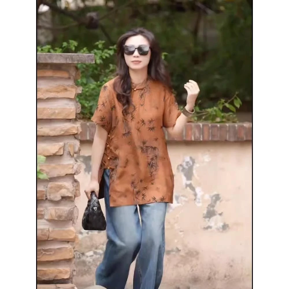 新中式中国风年轻款盘扣改良唐装独特短袖女2025夏季新款上衣小衫