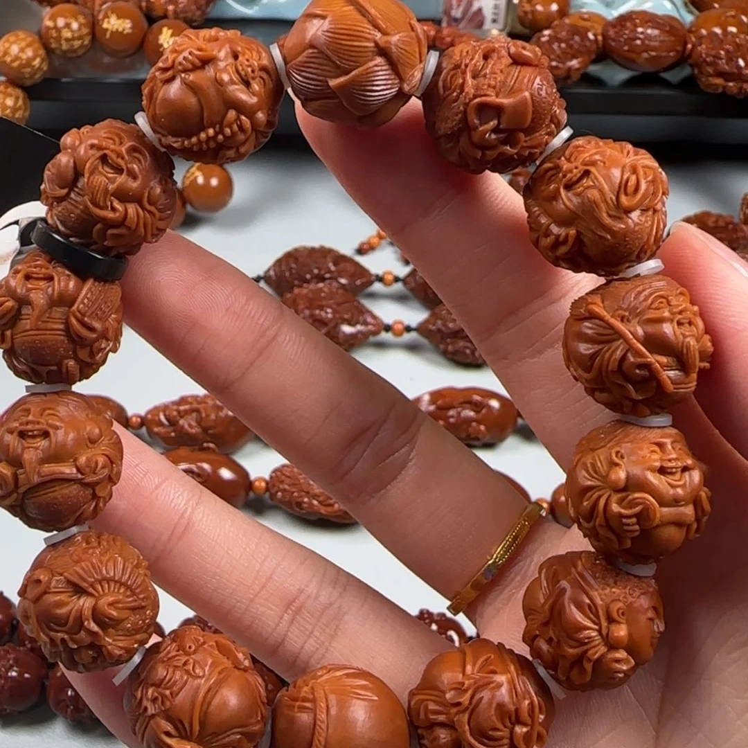 手串橄榄核红油核群仙会手串