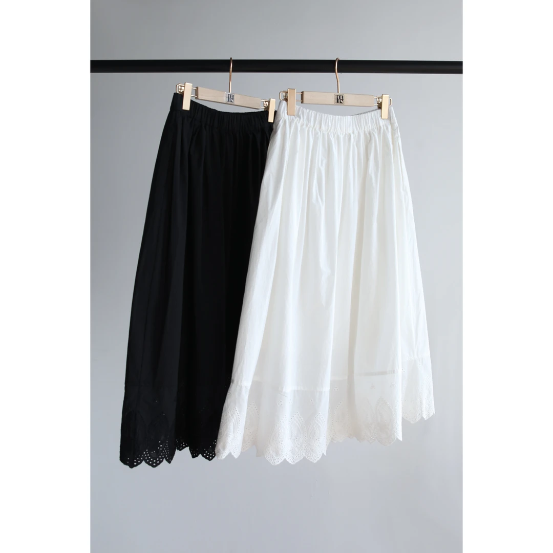 Forlin芙临 2025春夏新款 蕾丝花边拼接款半身裙 纯棉伞裙JN25133