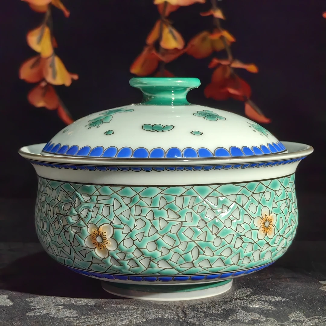 玲珑集碎片花卉盖碗茶具LL457