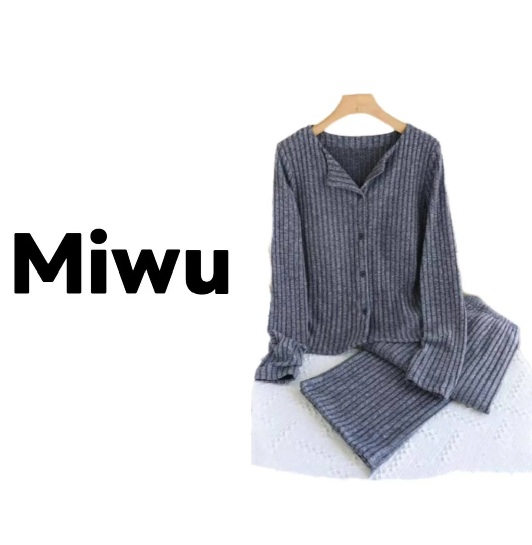 A717 胸垫睡衣女秋冬季厚款纯雾蓝L-XL