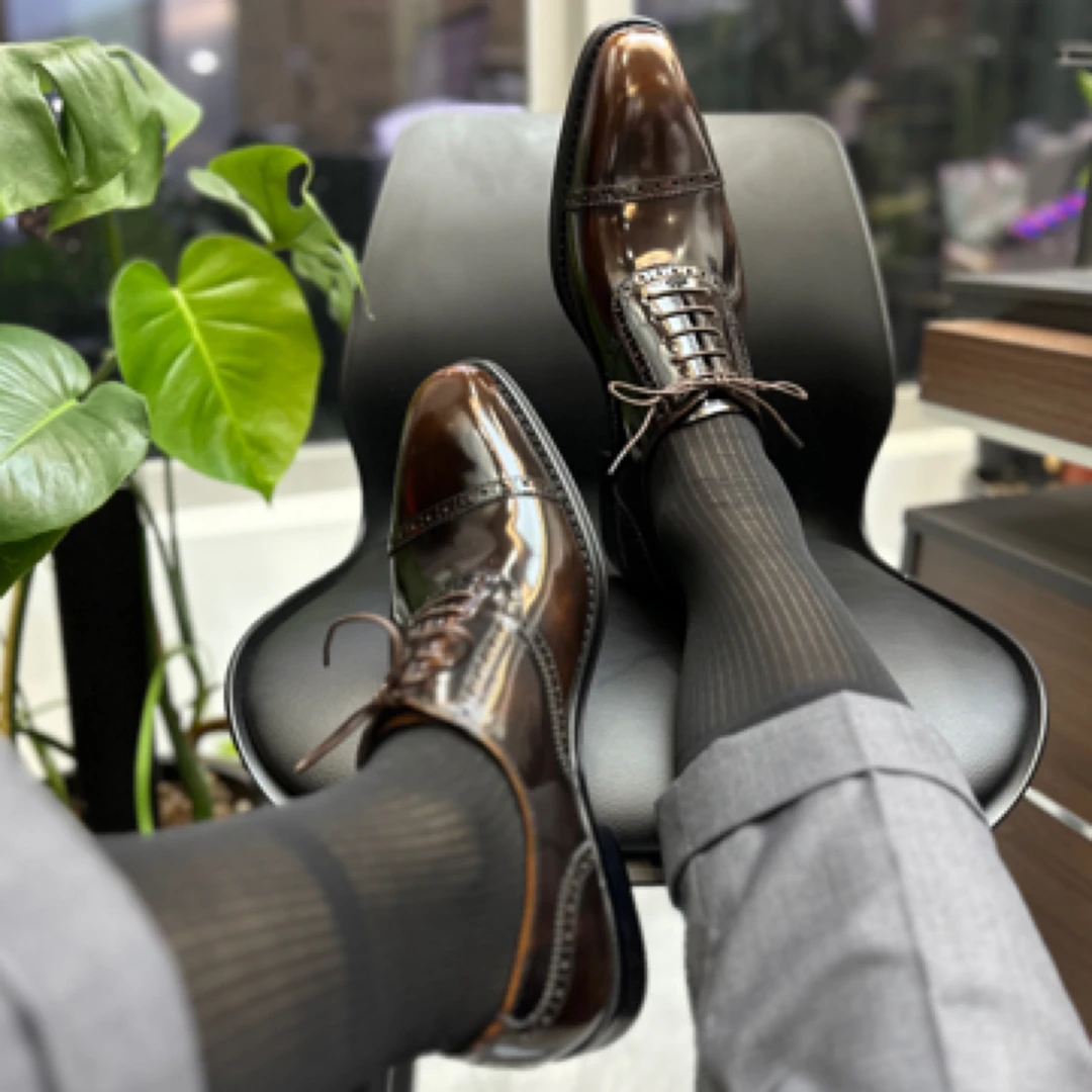 爬梯T47B雕花英伦休闲系带爆款夏季英伦风干净感痞帅方头鞋子皮鞋