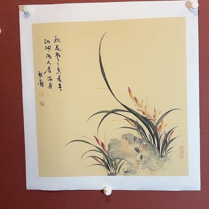 国画听兰老师花鸟