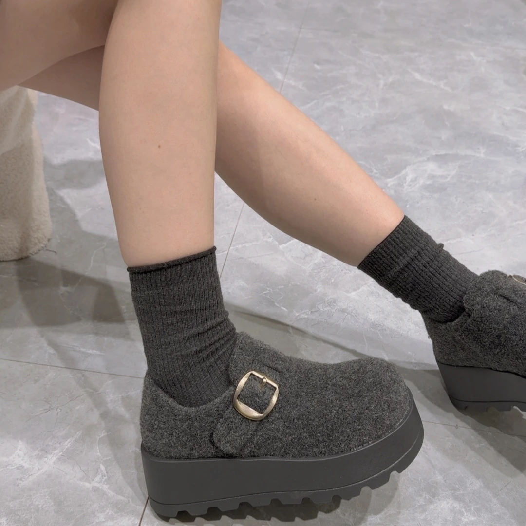 小敏家 6CM~小个子版本！高级感格雷灰勃肯鞋！巨温柔巨韩系灰色系！