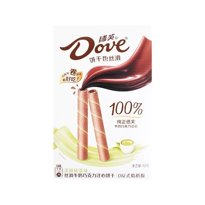 德芙清新抹茶味丝滑牛奶巧克力注心饼干40g/盒