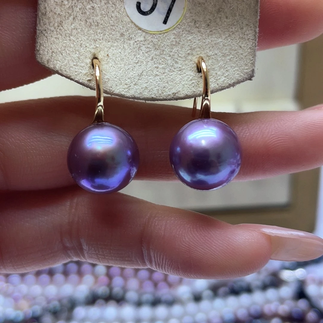 淡水珍珠耳饰银S925镶嵌