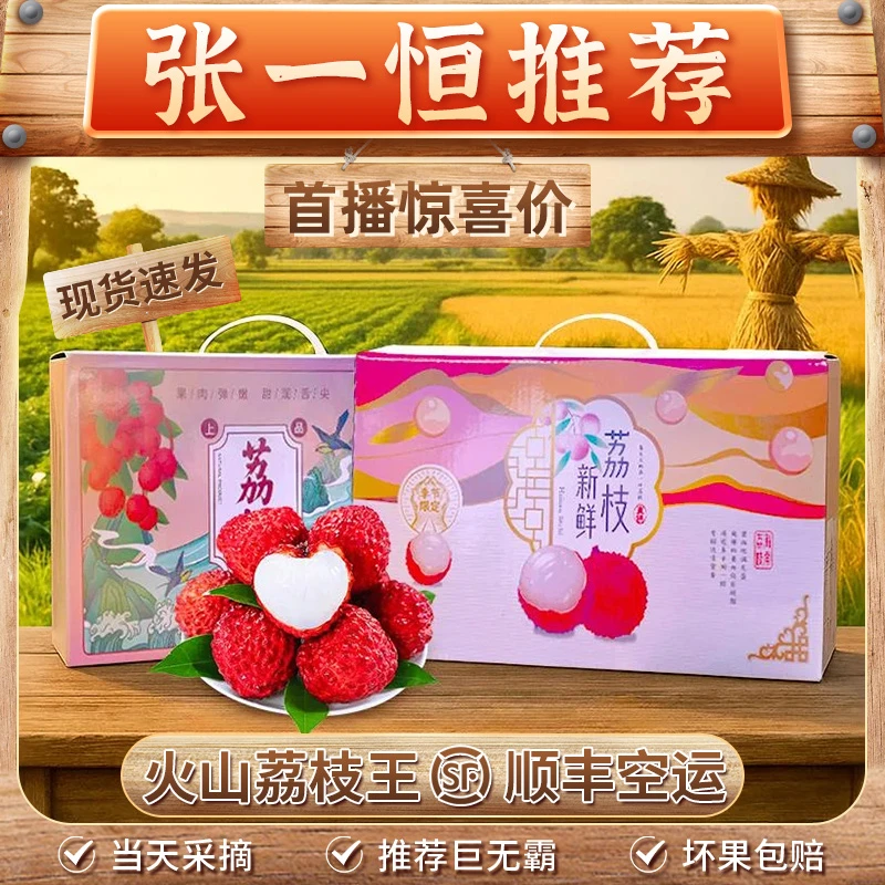 【精美礼盒/顺丰空运】海南荔枝王2.5-4.5斤新鲜水果当季火山口荔枝
