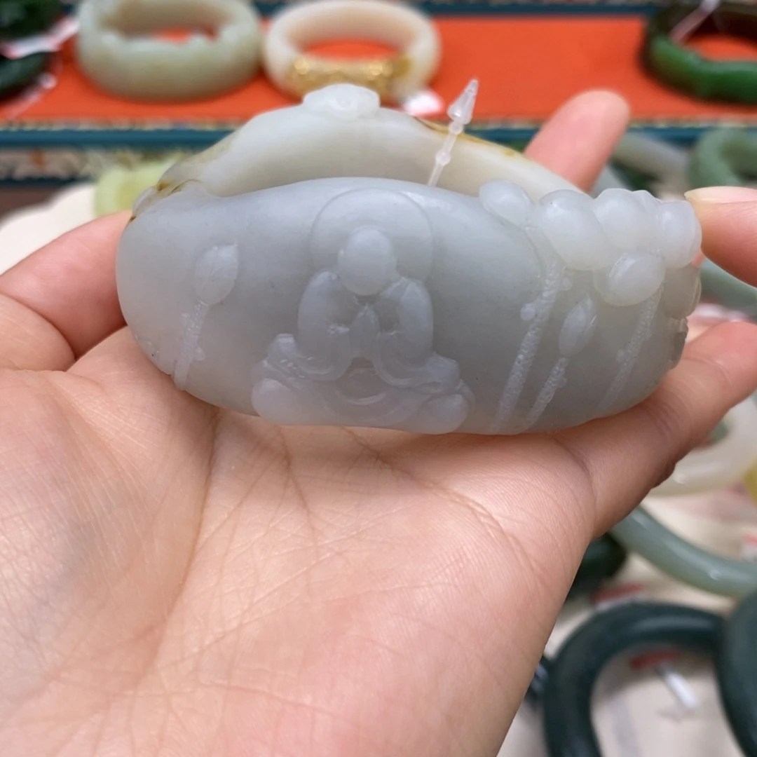 和田玉手镯未镶嵌?****）青花手镯55.7#