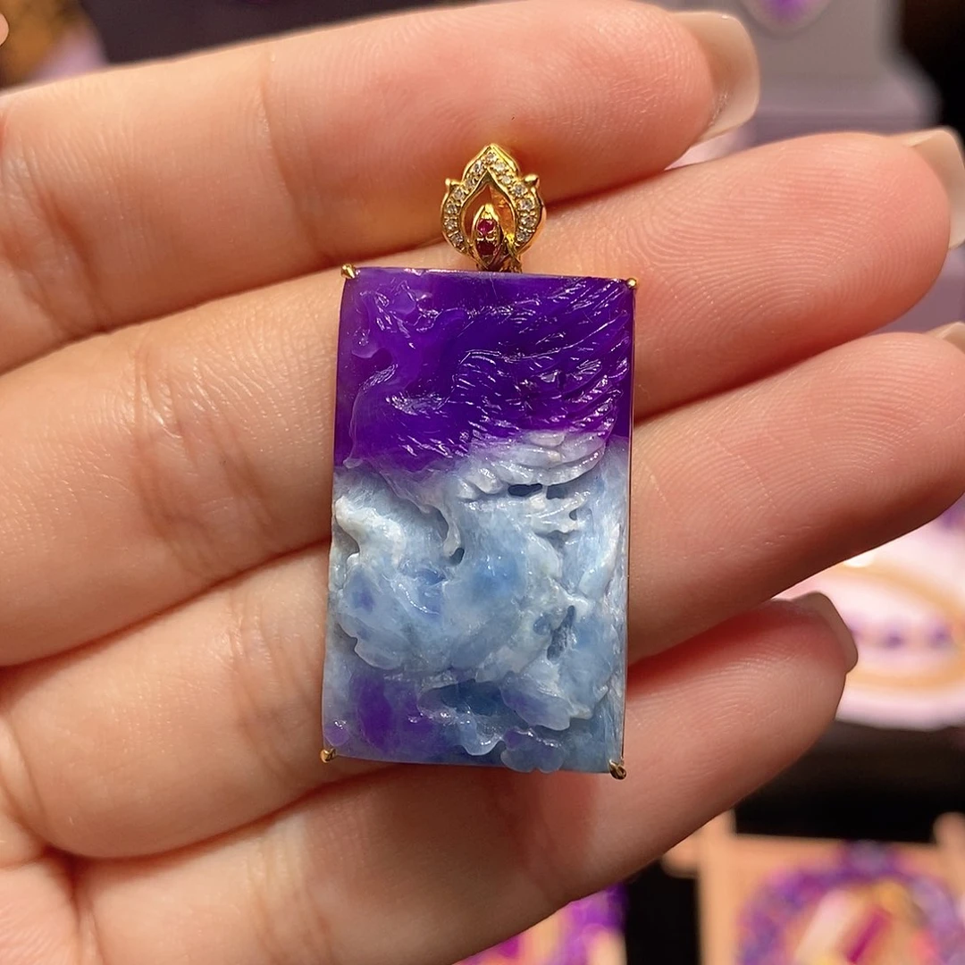 苏纪石（舒俱来）18K金镶嵌吊坠(不含链)