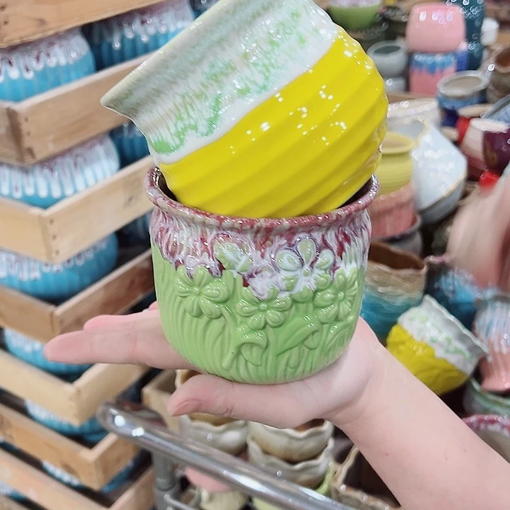 有孔，凑单福利满10元发货陶瓷多肉花盆！