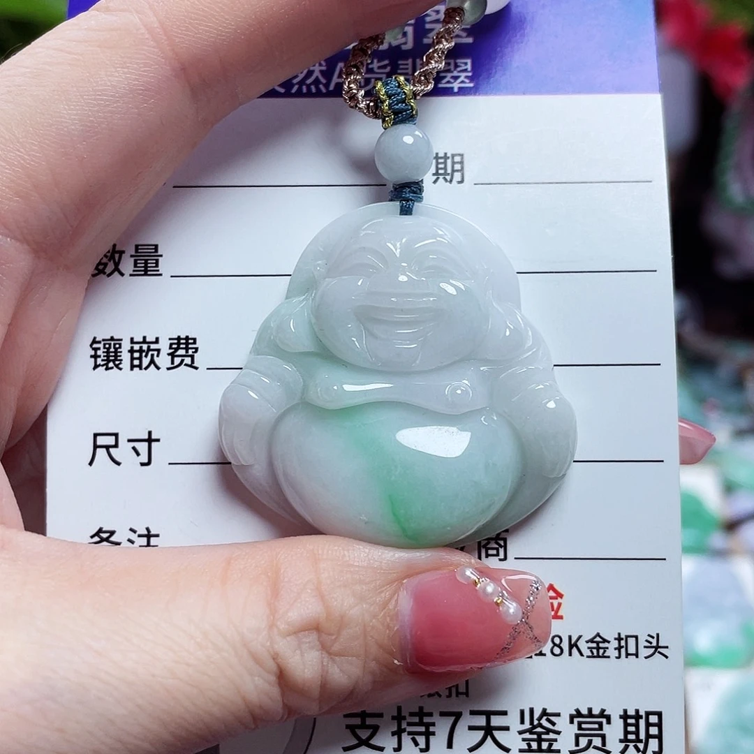 翡翠未镶嵌颈饰佛公21