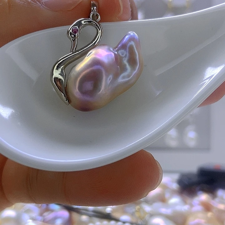 淡水珍珠银S925镶嵌颈饰10