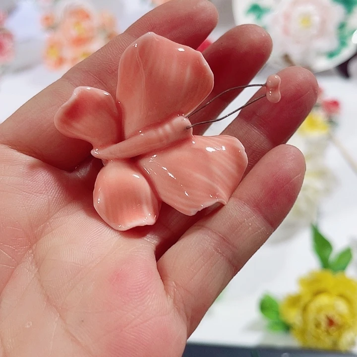 瓷片纯陶瓷手工捏花