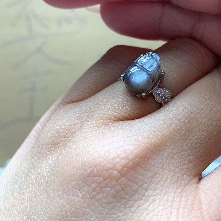 水晶水晶戒指银S925镶嵌