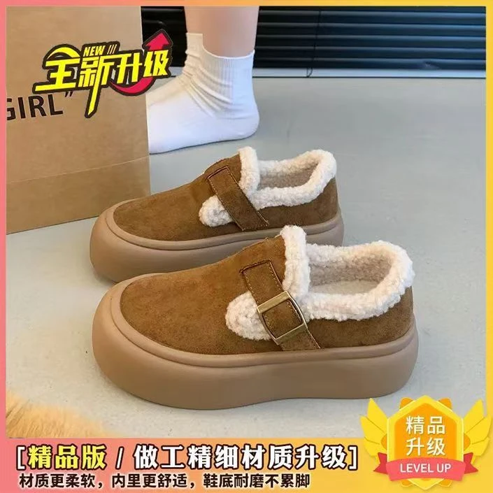 冬季加绒防滑加厚保暖棉鞋2024新款雪地短靴时尚百搭户外女棉鞋