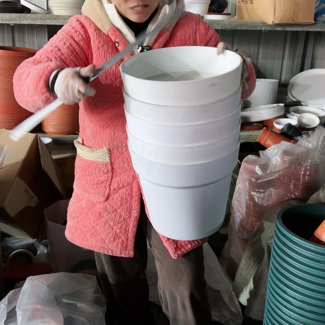 树脂瑕疵仿陶盆HT15#白色5个无托