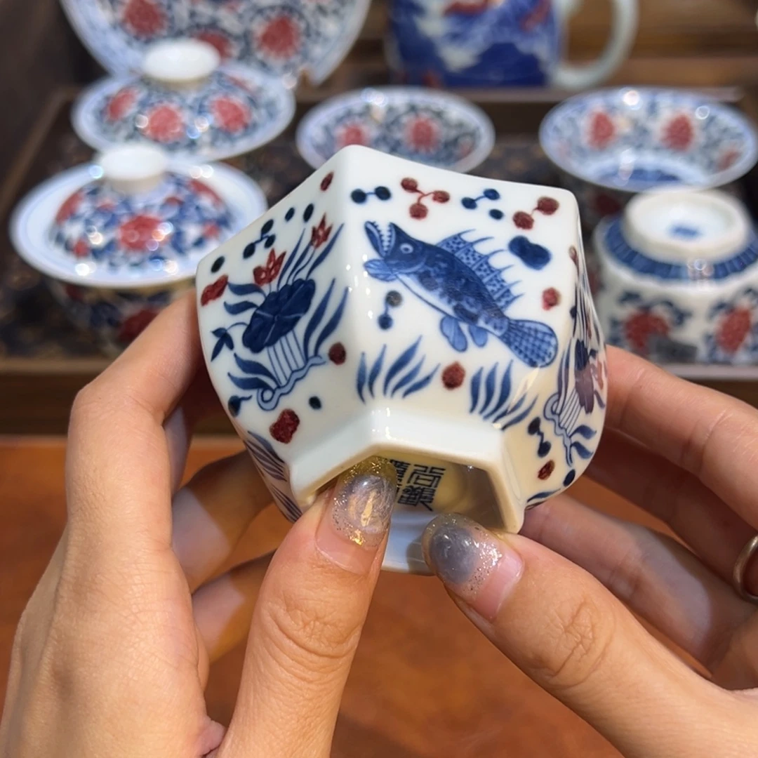 摆件陶景德镇陶瓷茶器百宝箱