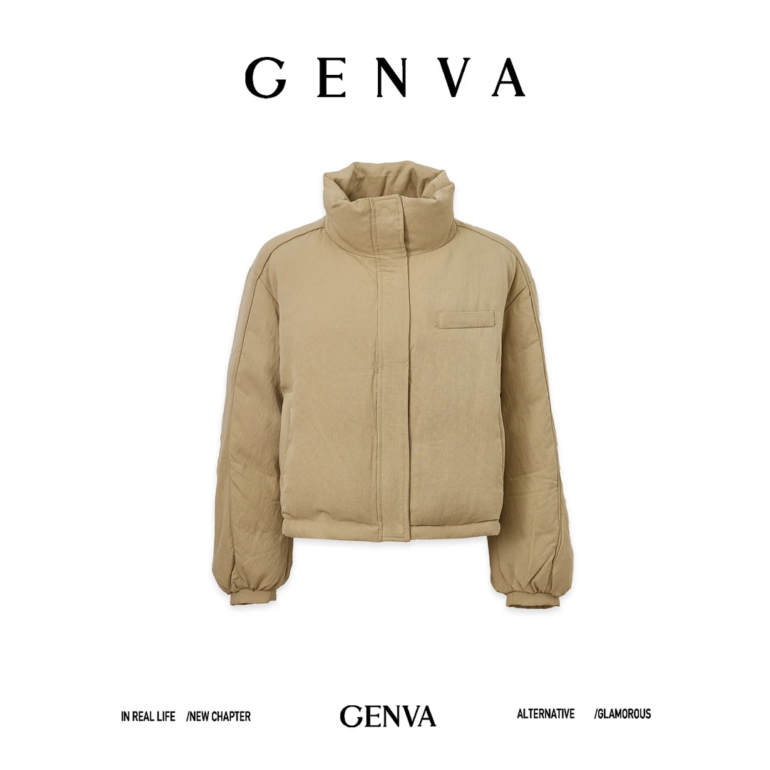 玖着“暖抱”可溯源三星安心downplus白鹅绒哑光柔斜纹立领羽绒服