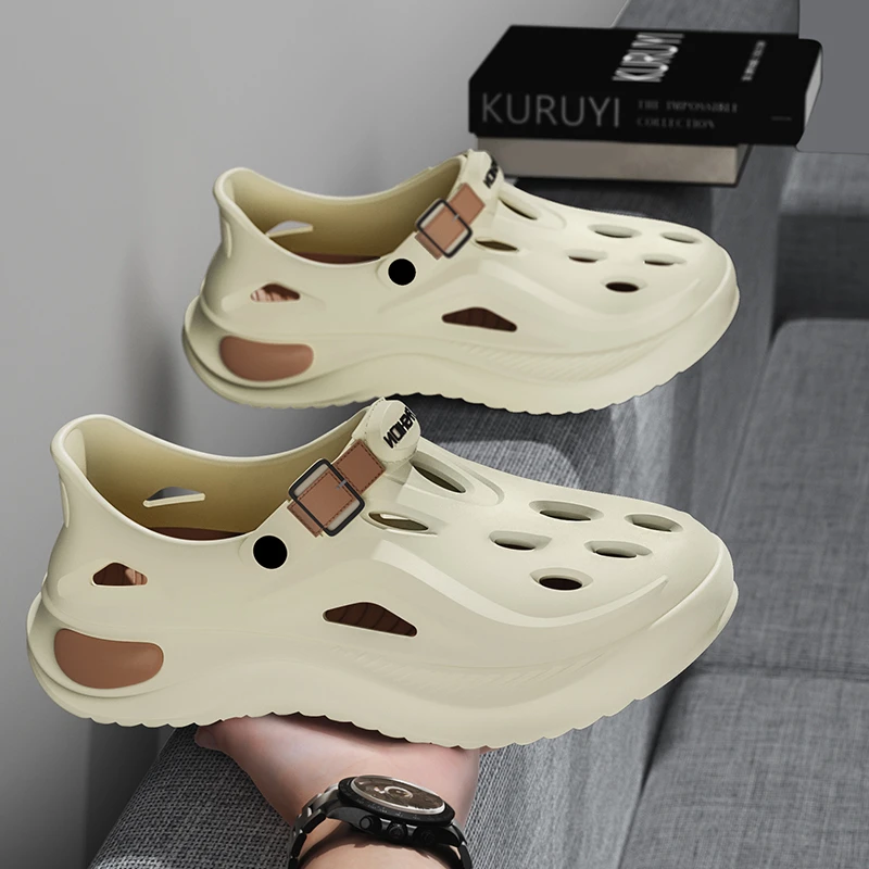 上班族洞洞鞋男士夏季2025新款透气防滑防臭开车通勤凉鞋男鞋外穿