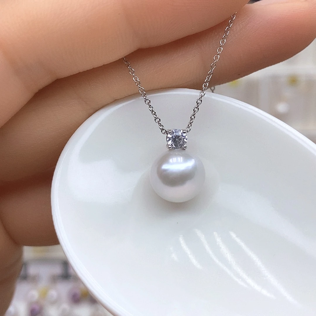 淡水珍珠银S925镶嵌颈饰