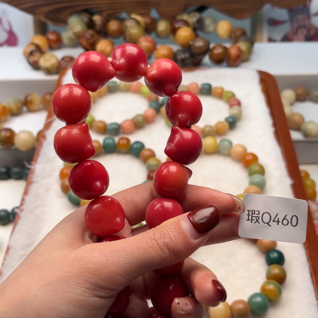 菩提根/象牙果手串17mm瑕猫头随机一串q460