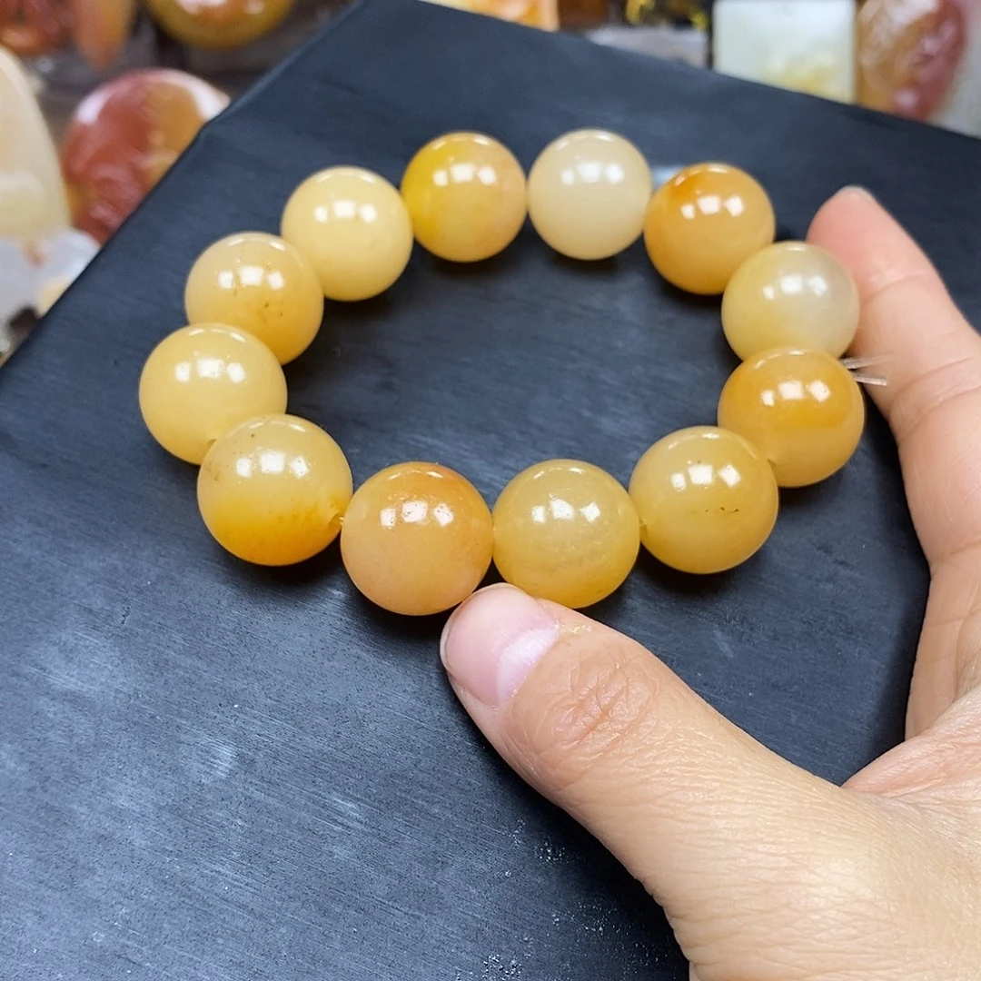 石英质玉（黄龙玉）颈饰未镶嵌