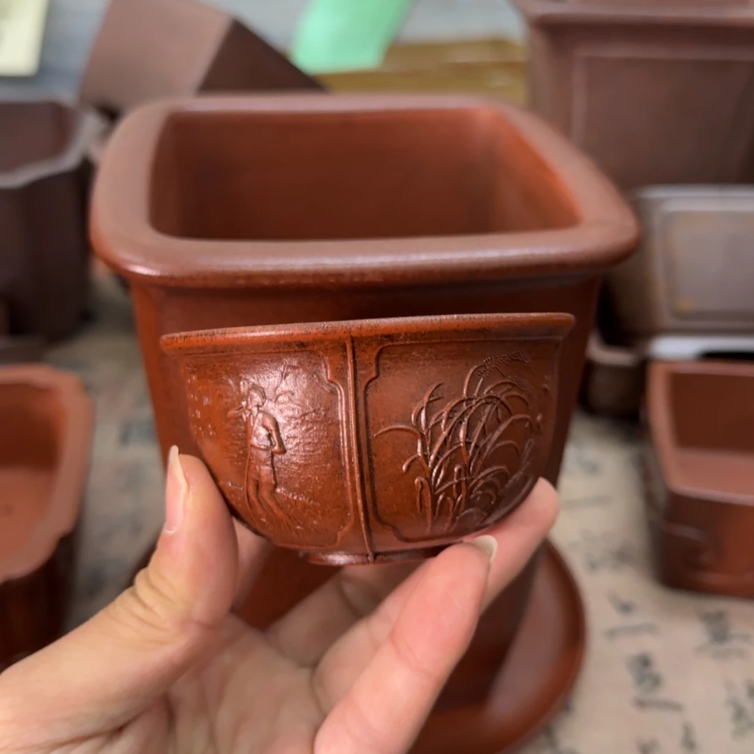 紫砂花盆荣*宜兴紫砂正品
