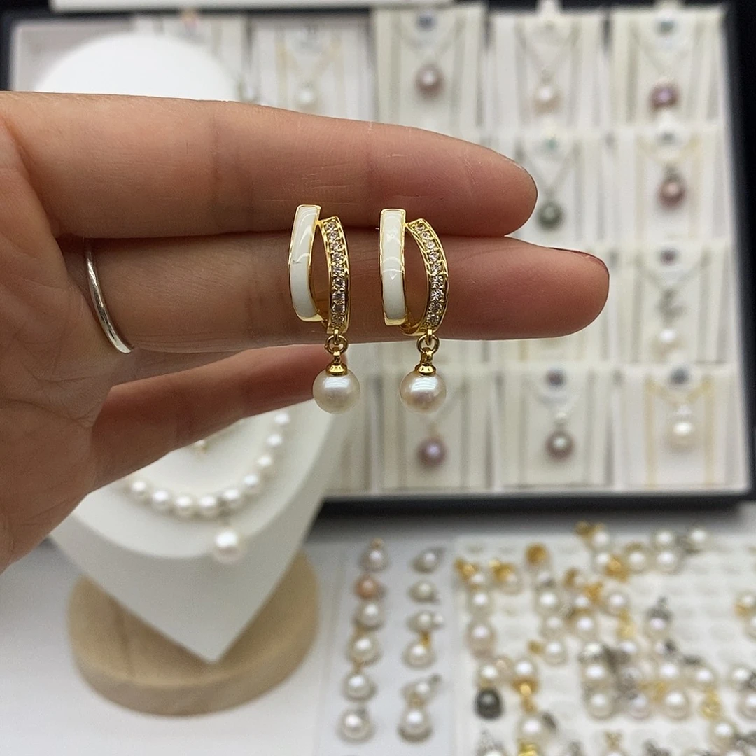 合金淡水珍珠吊坠(不含链)