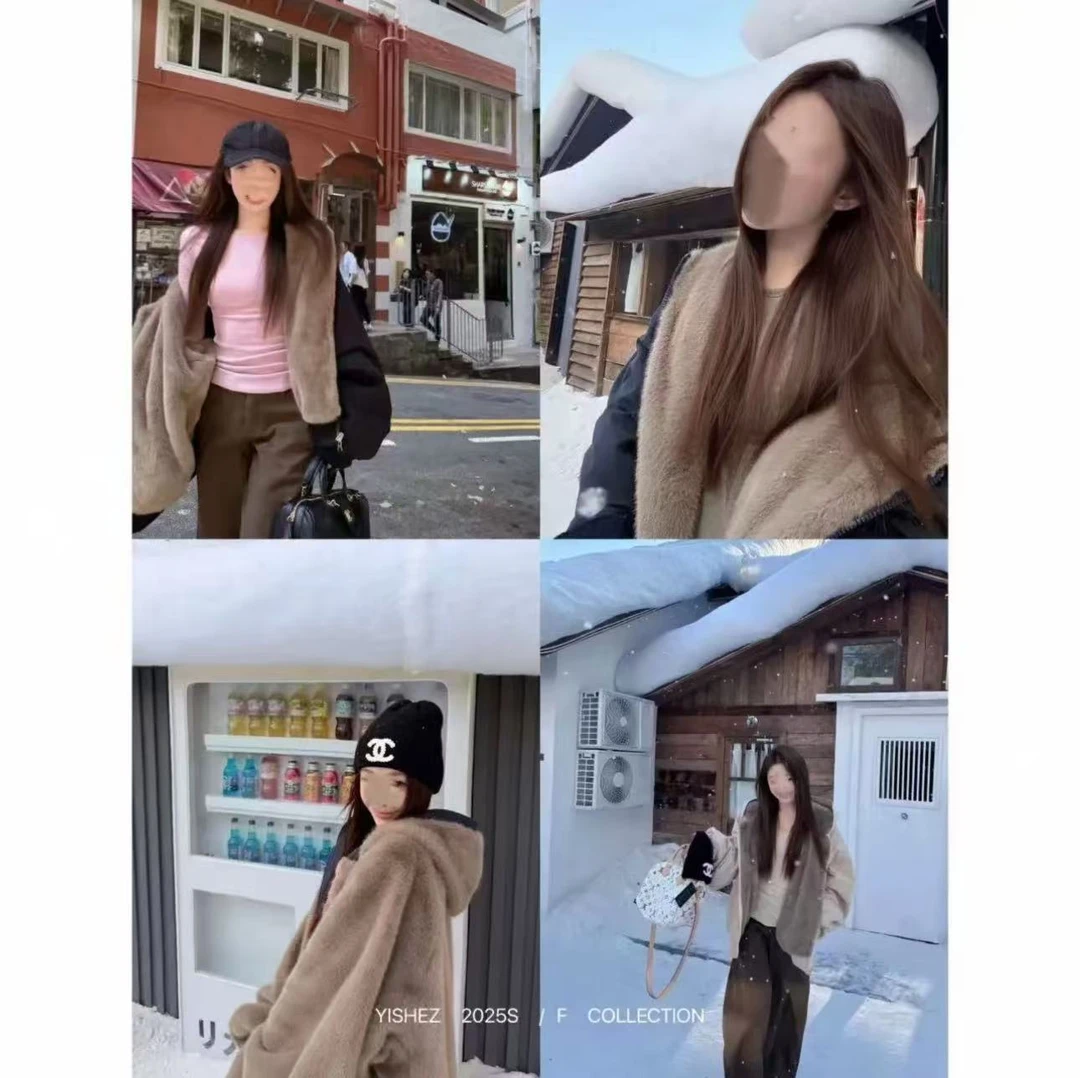 “复古大女主”25新品宽松慵懒两面穿毛毛外套