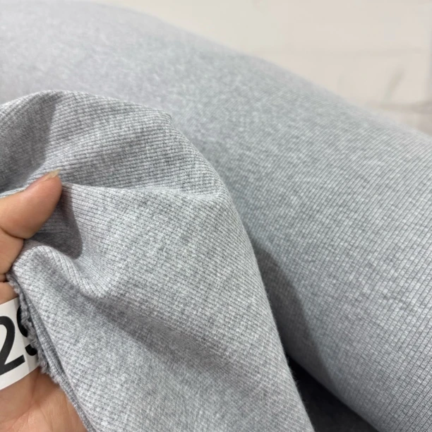 29 纯棉针织花灰色罗纹T恤面料3米价