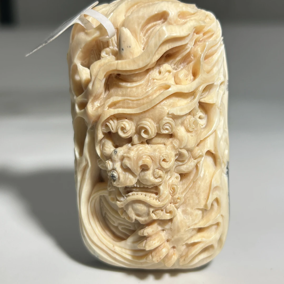 猛犸牙雕水墨谛听吊坠65*38*24mm假一罚四X713