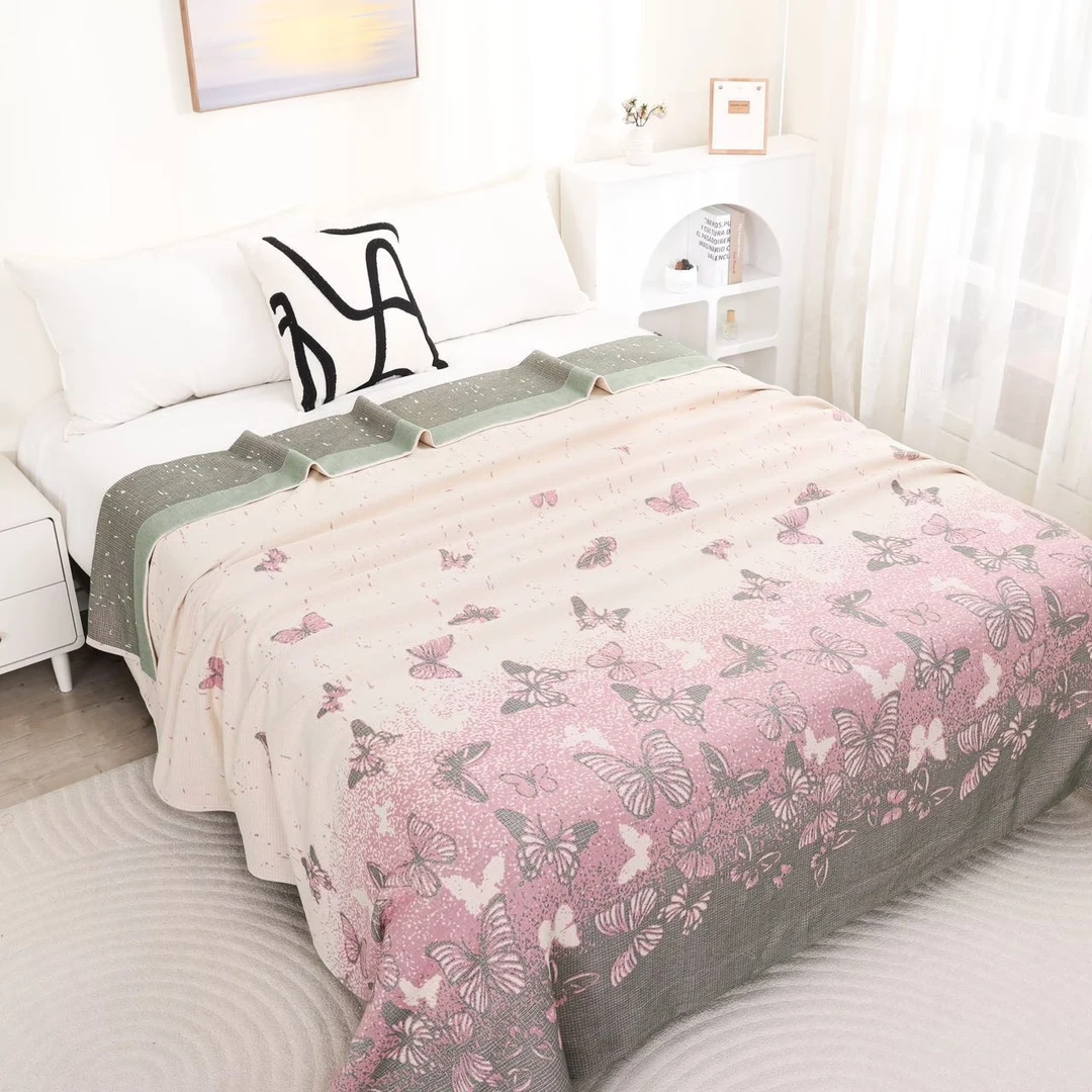 【床盖-加大蝶依】230*250cm可铺可盖软凉席透气清凉床盖凉席