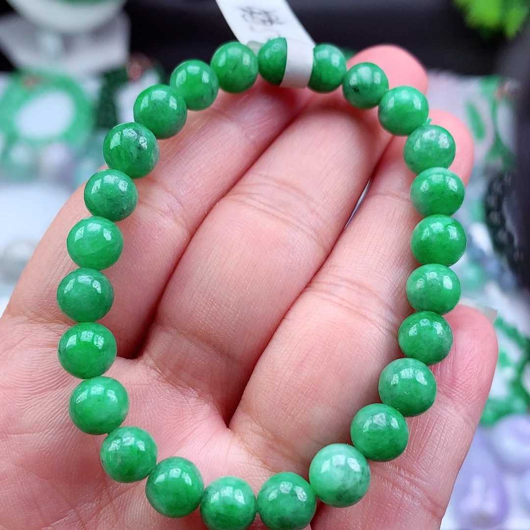 未镶嵌手链翡翠料子干有黑点