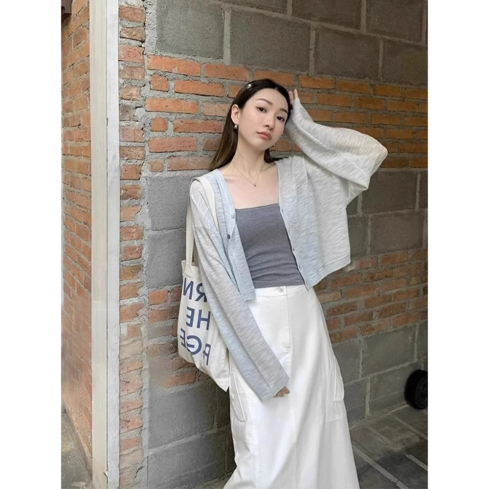 法式小坎肩亚麻冰丝针织开衫女薄款披肩夏季配吊带裙外搭罩衫