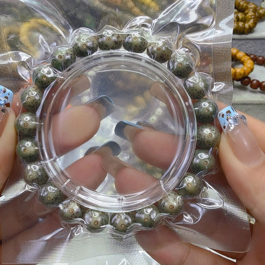 白玉菩提手串20传说绿冰星月菩提单圈10圆单圈