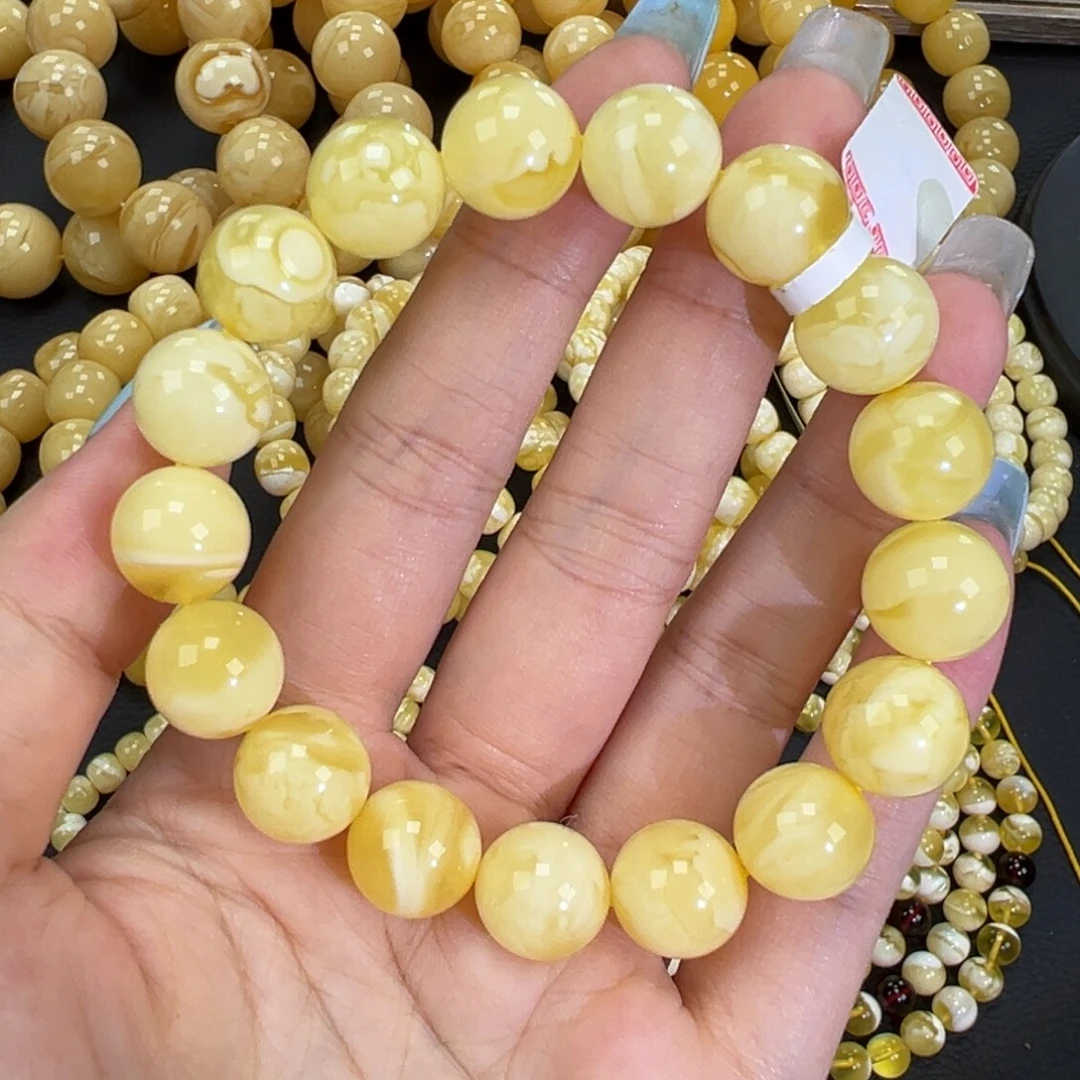 琥珀未镶嵌手链20白蜡妖花