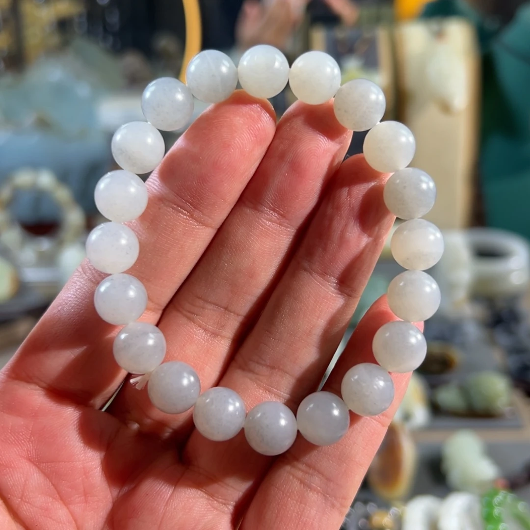 和田玉未镶嵌手串真皮真色