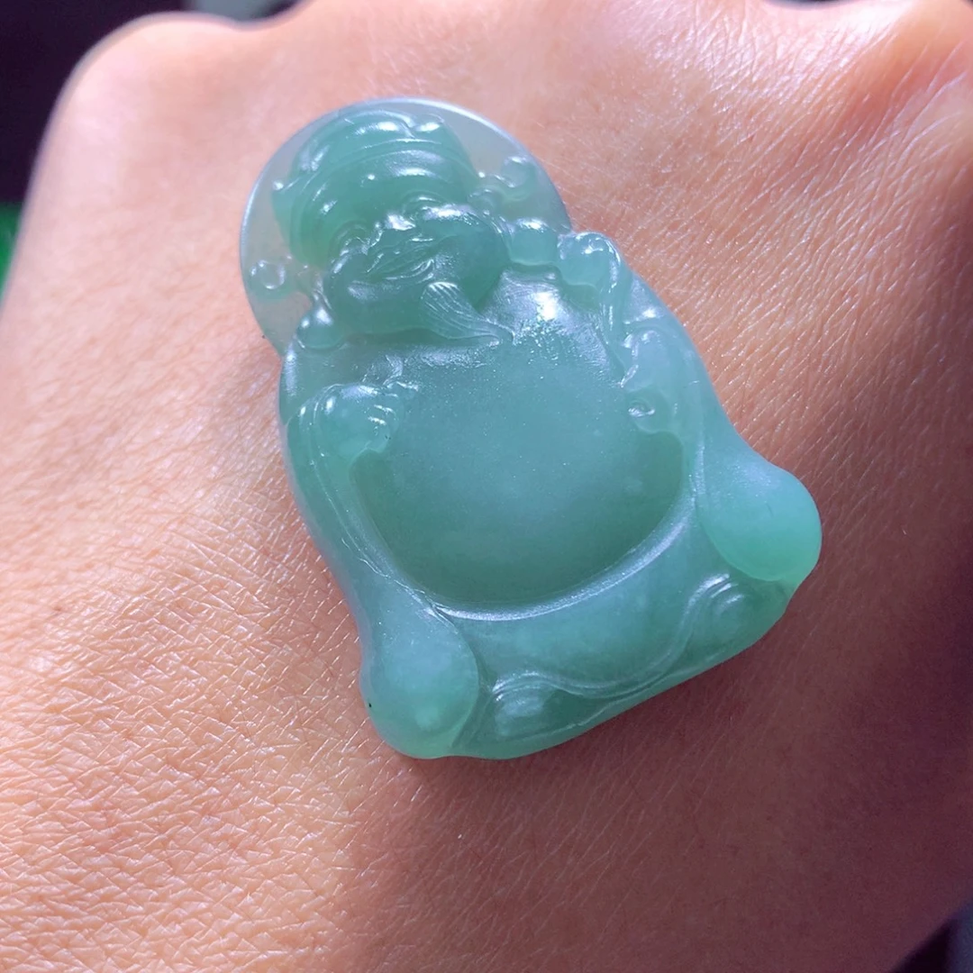 定制翡翠未镶嵌天然翡翠A货毛货挂件