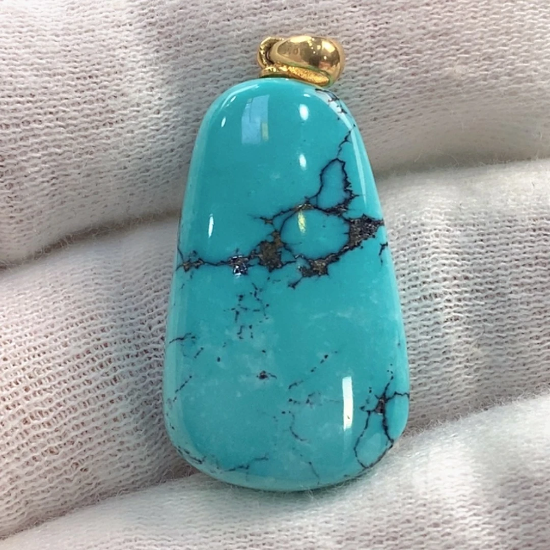 绿松石18K金镶嵌珠宝奇石