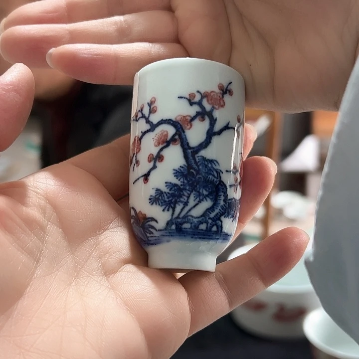 青花原矿杯青花釉里红青花青花杯青花青花青花杯