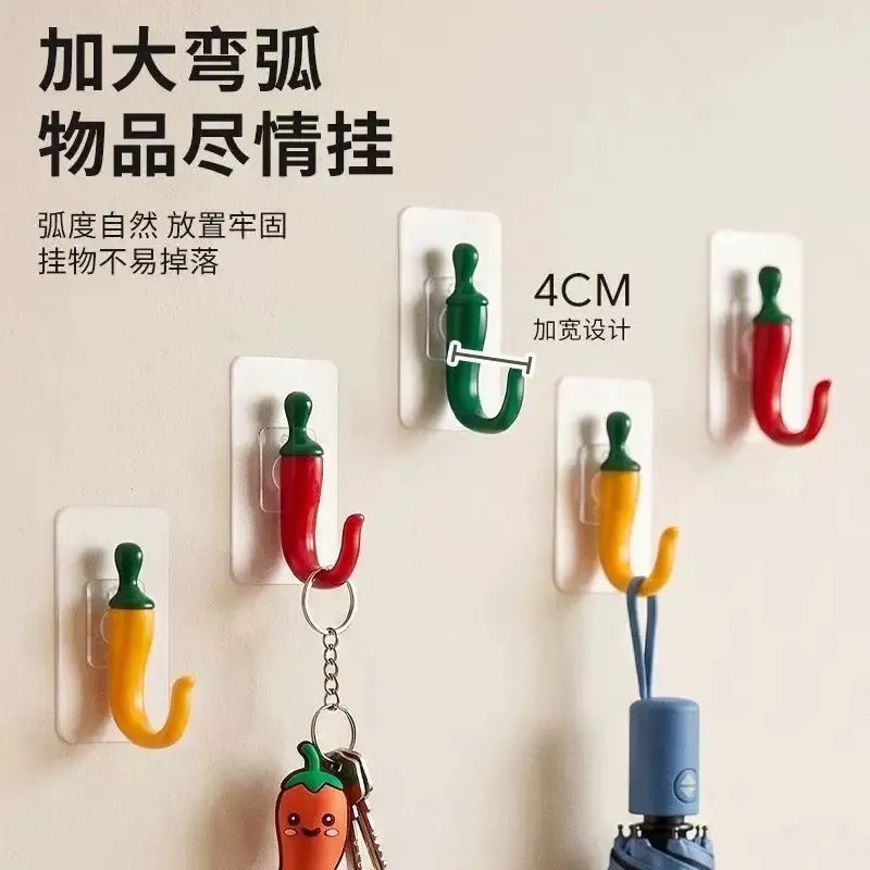 【抢！6个辣椒挂钩】辣椒造型挂钩强力承重免打孔粘钩卫生间厨房