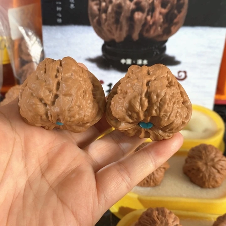 文玩核桃把件蛤蟆头精对43 45