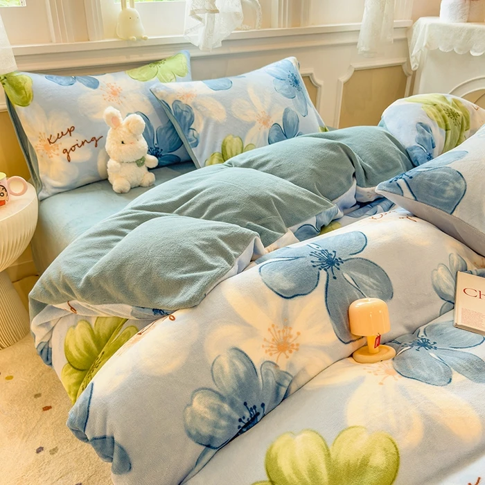 牛奶绒双面加绒被套学生孤品瑕疵被套简约加厚被套501-600