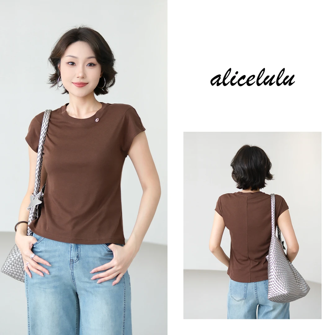 [alicelulu]复古潮流时髦气质上衣通勤显瘦T恤S2142540E