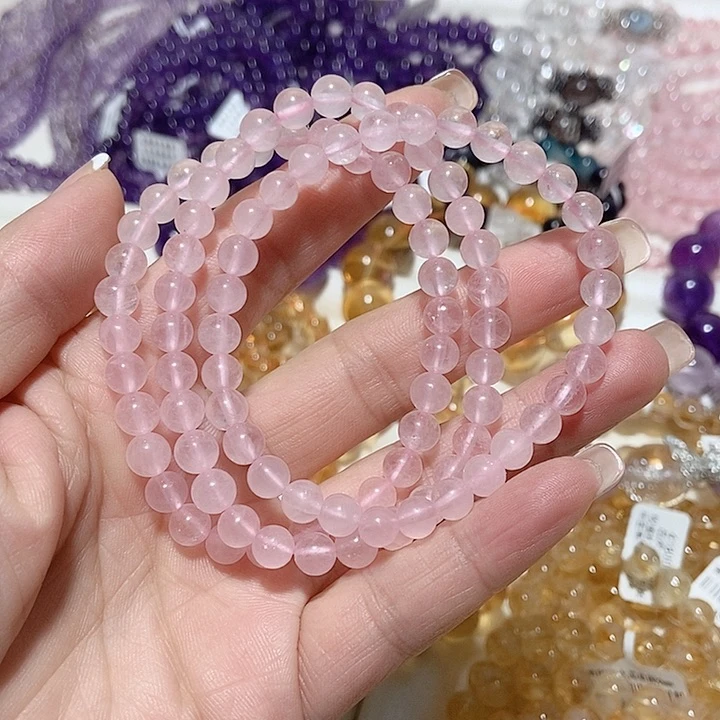 水晶手链未镶嵌粉晶单圈