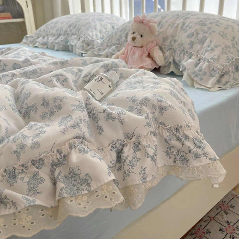 韩式夏季超软双层纱夏凉被床单四件套ins少女心空调薄被子可机洗