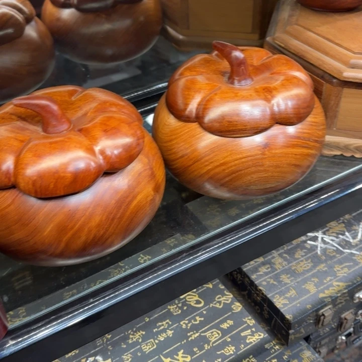 大果紫檀（缅甸花梨）花梨木20公分山竹罐子