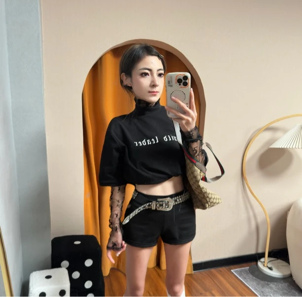 清小柔童装y字母网纱打底