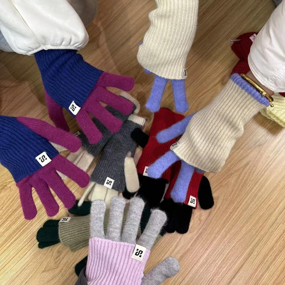 白白家-新款手臂套袖针织假袖子露指手套#T1314