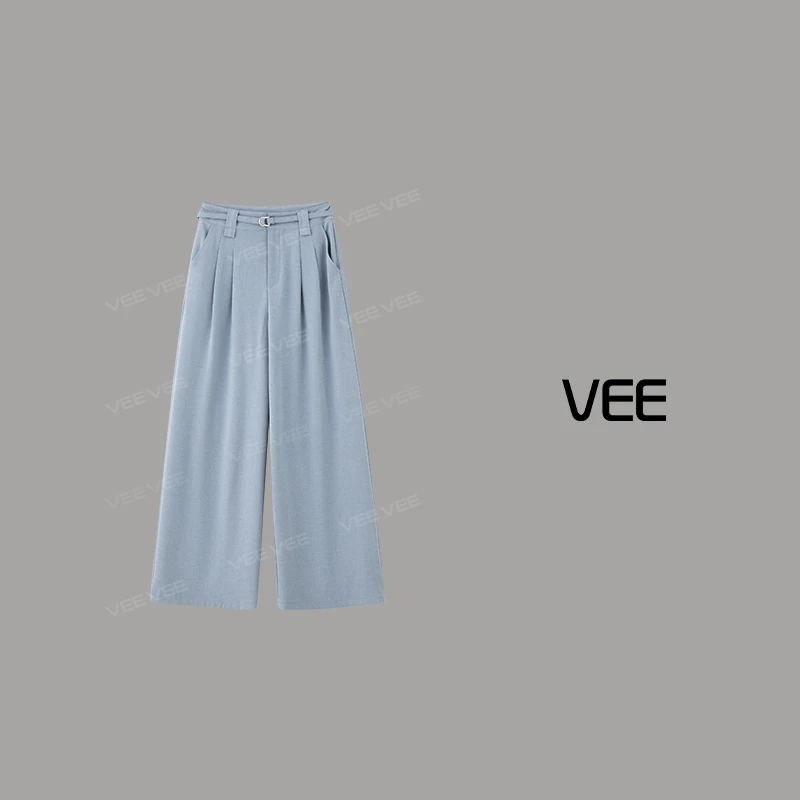 VEE【氧气裤】新款时尚百搭显瘦直筒阔腿裤垂坠感休闲长裤